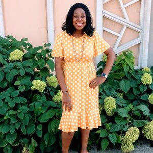 Reborn J Yellow and White Ruffled Tiered Sundress